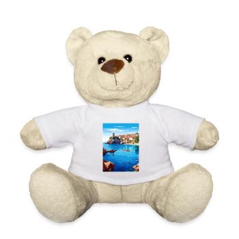 Dubrovnik Croatie Vintage voyage affiche Souvenir - Nounours - blanc - Devant