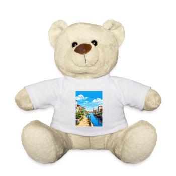 Aveiro Portugal Vintage voyage affiche WPA Souvenir - Nounours - blanc - Devant