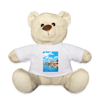 Tavira Portugal Vintage Reiseposter WPA Souvenir - Teddy - Weiß - Vorne