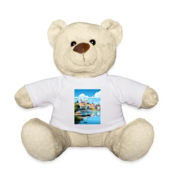 Tomar Portugal Vintage voyage affiche WPA Souvenir - Nounours - blanc - Devant