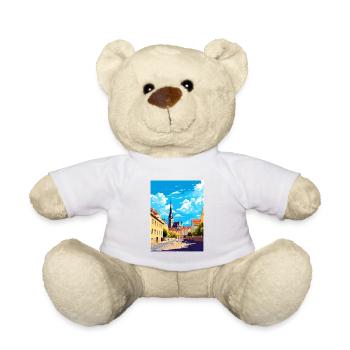 Regensburg Germany Vintage Travel Poster Souvenir - Teddy Bear - white - Front