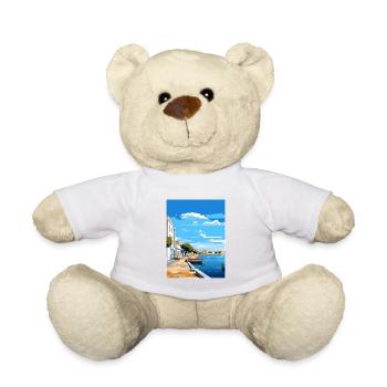 Tavira Portugal Vintage Reiseposter WPA Souvenir - Teddy - Weiß - Vorne
