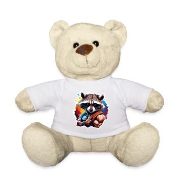 Bodybuilder / Sports / Fitness / Raton laveur / Muscles - Nounours - blanc - Devant