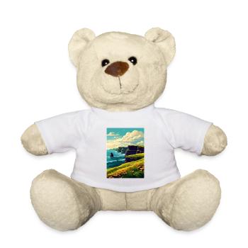 Falaises de Moher Irlande Vintage voyage affiche WPA - Nounours - blanc - Devant