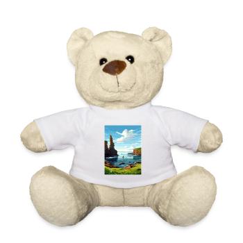 Duncansby Stacks Schottland Vintage-Reiseposter - Teddy - Weiß - Vorne