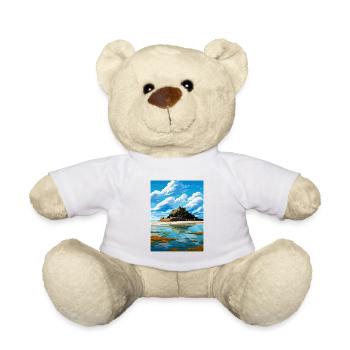 St Michaels Mount Cornwall Affiche de voyage Vintage - Nounours - blanc - Devant