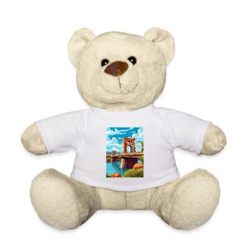 Bristol England Brücke Vintage Reiseposter WPA - Teddy - Weiß - Vorne