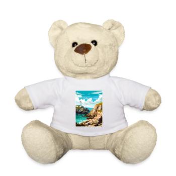 South Stack Cliffs Anglesey Vintage Reiseposter - Teddy - Weiß - Vorne
