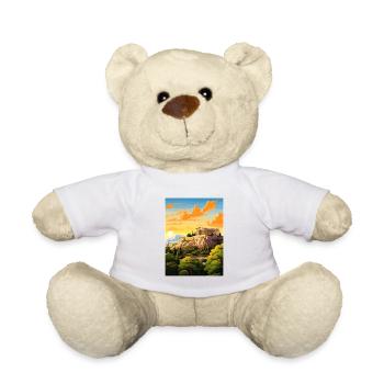 Athens Greece Decoration Vintage Travel Poster WPA - Teddy Bear - white - Front