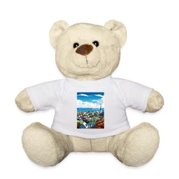 Reykjavik Iceland Vintage Travel Poster Souvenir - Teddy Bear - white - Front