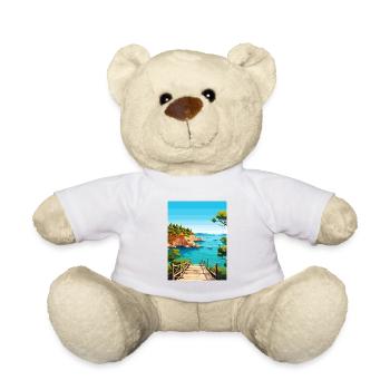 Cameo Island Athens Greece Vintage Travel Poster - Teddy Bear - white - Front