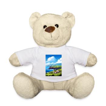 Santa Maria Island Portugal Vintage Travel Poster - Teddy Bear - white - Front
