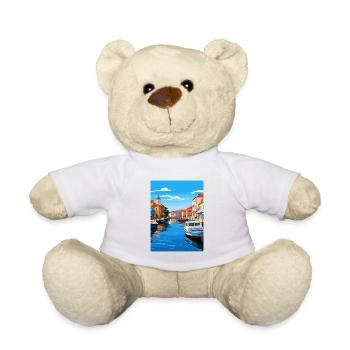 Aveiro Portugal Vintage voyage affiche WPA Souvenir - Nounours - blanc - Devant