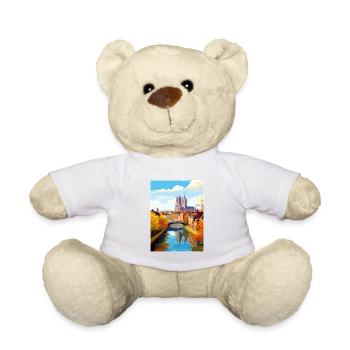 Amiens Frankreich Vintage Reiseposter WPA Souvenir - Teddy - Weiß - Vorne