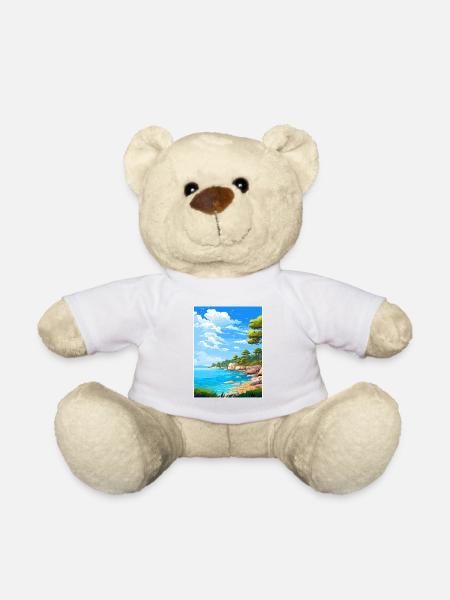 Thassos Griechenland Dekoration Vintage Reiseposter - Teddy - Weiß