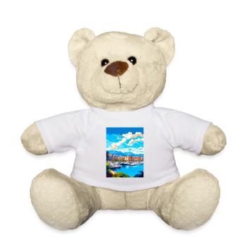 Monaco Vintage Travel Poster WPA Souvenir - Teddy Bear - white - Front