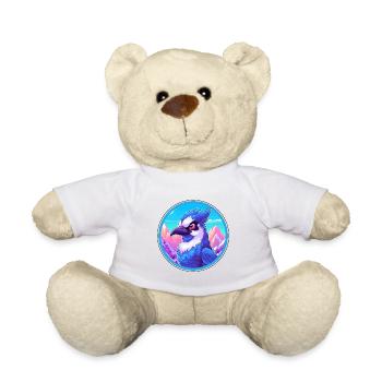 Geai bleu aquarelle dessin animé Kawaii animal de compagnie Animal Colo - Nounours - blanc - Devant