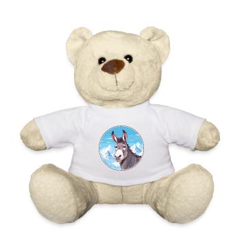 Esel Aquarell Karikatur Kawaii Haustier Tier Farbe - Teddy - Weiß - Vorne