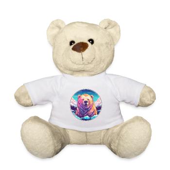 Ours Aquarelle Dessin Animé Kawaii Animal De Compagnie Coloré - Nounours - blanc - Devant