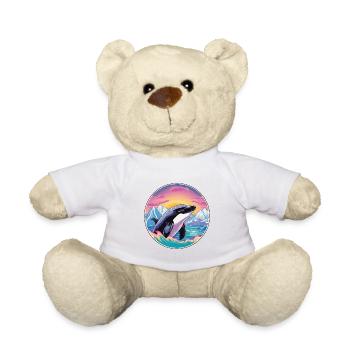 Orca Aquarell Karikatur Kawaii Haustier Tier Bunt - Teddy - Weiß - Vorne