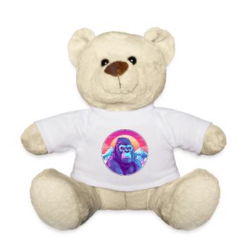 Gorilla Watercolor Cartoon Kawaii Pet Animal Color - Teddy Bear - white - Front