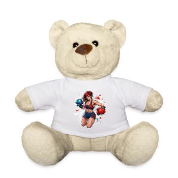 Boxer / Sports / Fight / Arena / Boxing Ring / Fists - Teddy Bear - white - Front