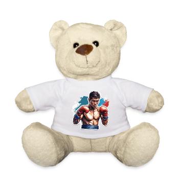 Boxer / Sports / Fight / Arena / Boxing Ring / Fists - Teddy Bear - white - Front