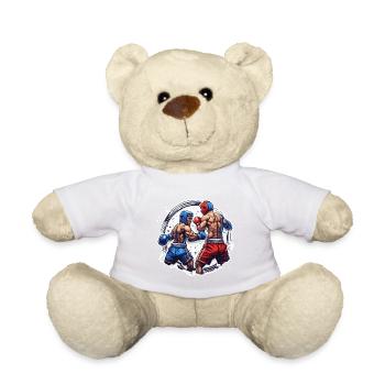 Boxer / Sports / Fight / Arena / Boxing Ring / Fists - Teddy Bear - white - Front