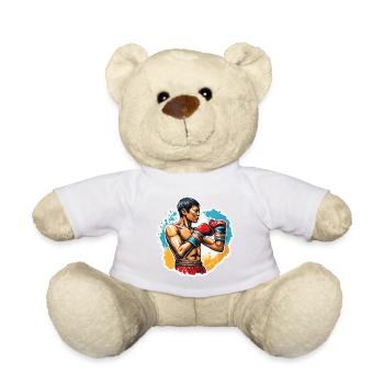 Boxer / Sports / Fight / Arena / Boxing Ring / Fists - Teddy Bear - white - Front