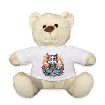 Hippie-Katze Reisen, Frieden und Liebe Humor - Teddy - Weiß - Vorne
