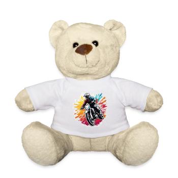 Biker / Motorrad Fahrer / Biker / Zweirad / Cross - Teddy - Weiß - Vorne