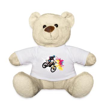 Biker / Motorrad Fahrer / Biker / Zweirad / Cross - Teddy - Weiß - Vorne