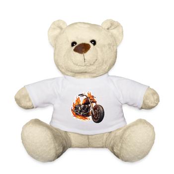 Biker / Motorrad Fahrer / Biker / Zweirad / Cross - Teddy - Weiß - Vorne