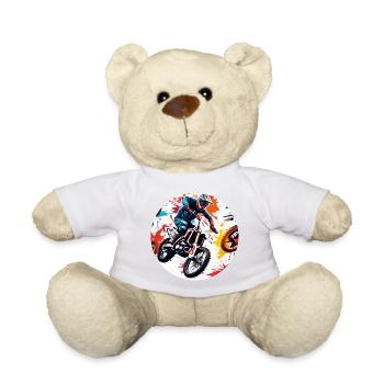 Biker / Motorrad Fahrer / Biker / Zweirad / Cross - Teddy - Weiß - Vorne