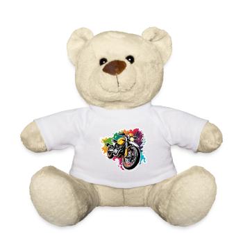 Biker / Motorrad Fahrer / Biker / Zweirad / Cross - Teddy - Weiß - Vorne