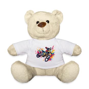Biker / Motorrad Fahrer / Biker / Zweirad / Cross - Teddy - Weiß - Vorne