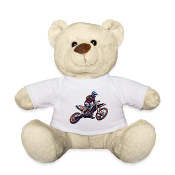 Biker / Motorrad Fahrer / Biker / Zweirad / Cross - Teddy - Weiß - Vorne