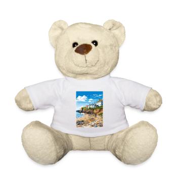 Rock Village Cornwall Affiche de voyage Vintage WPA - Nounours - blanc - Devant