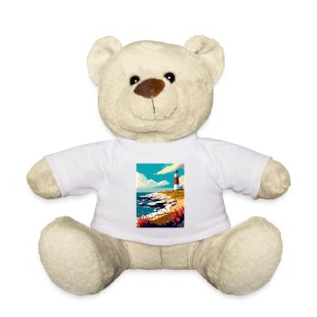 Portland Bill Angleterre Vintage voyage affiche WPA - Nounours - blanc - Devant