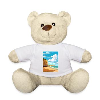 Torquay Cliffs Angleterre Vintage voyage affiche WPA - Nounours - blanc - Devant