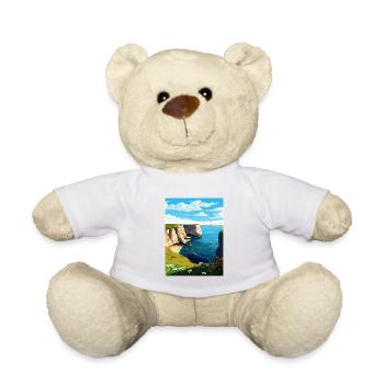 Bempton Cliffs Angleterre Vintage voyage affiche WPA - Nounours - blanc - Devant