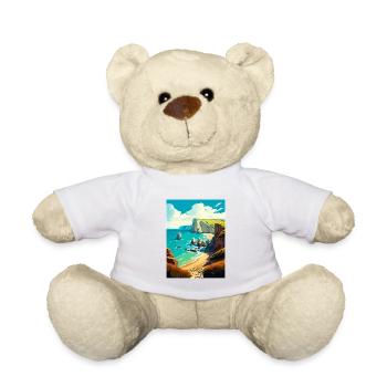 Côte jurassique Angleterre Affiche de voyage vintage WPA - Nounours - blanc - Devant