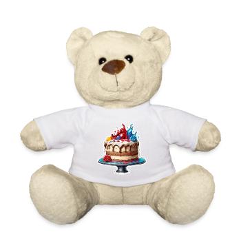 Gâteau d’anniversaire / Gâteau / Joyeux anniversaire / Gâteau - Nounours - blanc - Devant