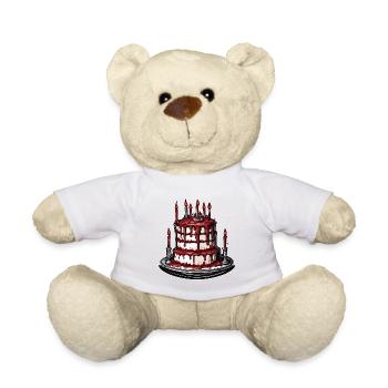 Gâteau d’anniversaire / Gâteau / Joyeux anniversaire / Gâteau - Nounours - blanc - Devant