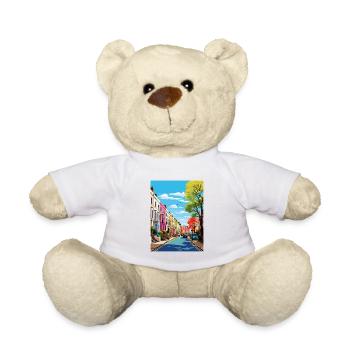 Notting Hill Londres Vintage voyage affiche Souvenir - Nounours - blanc - Devant