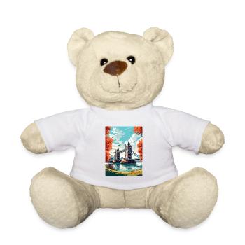 Tower Bridge Angleterre Vintage voyage affiche WPA Art - Nounours - blanc - Devant