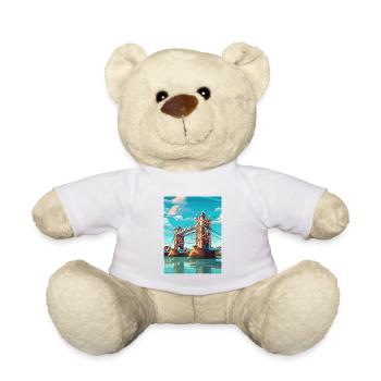 Tower Bridge Angleterre Vintage voyage affiche WPA Art - Nounours - blanc - Devant