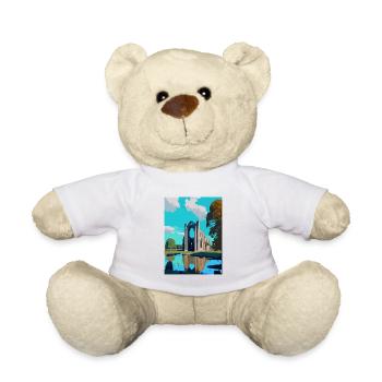 Abbaye de Bolton Angleterre Vintage voyage affiche WPA Art - Nounours - blanc - Devant