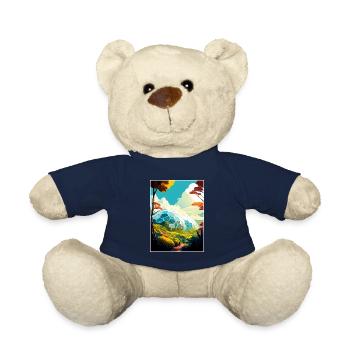 Eden Project Angleterre Vintage voyage affiche WPA Art - Nounours - bleu marine - Devant