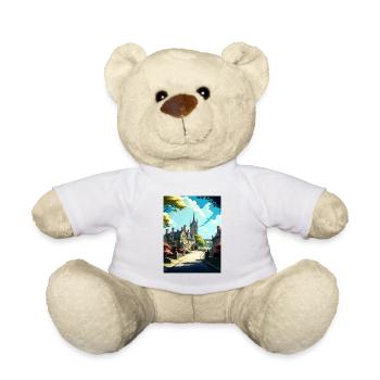 Castle Combe England Vintage Reiseposter WPA Kunst - Teddy - Weiß - Vorne